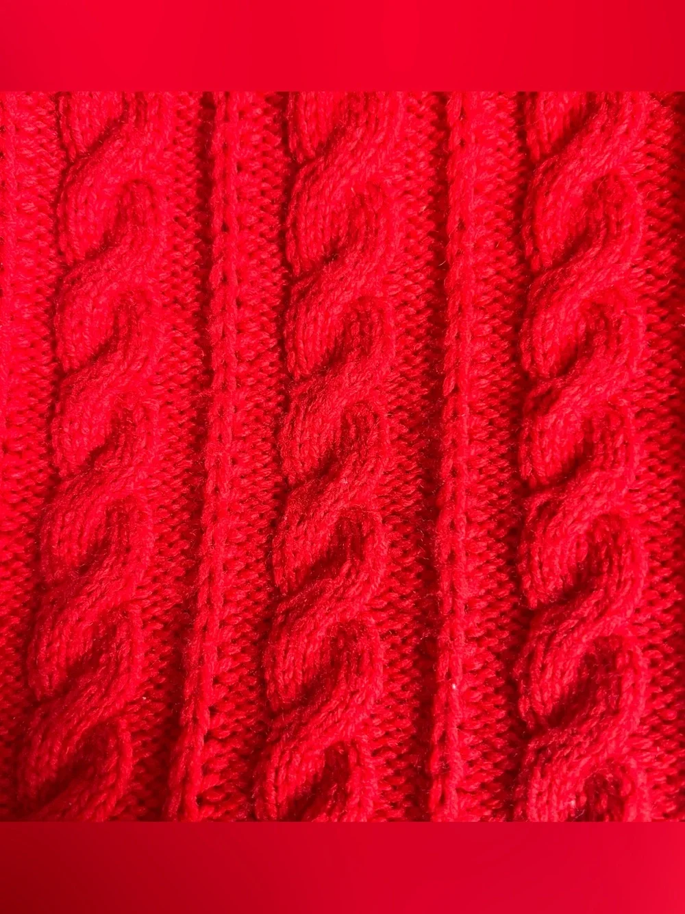 VTG Cable Knit Handbag‎ Red Brass Frame Chain Strap Clutch Purse 70s 80s